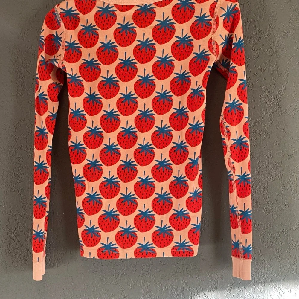 Hanna Anderson Strawberry Print Kids Pajamas size 14 🍓 - Picture 2 of 4
